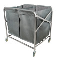 Chariot à linge pliable commercial en acier inoxydable avec 2 sacs – 895 × 660 × 860 mm | Adexa H080C
