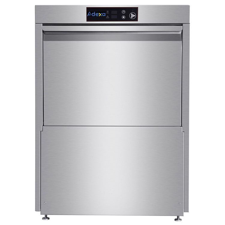Lave-vaisselle numérique professionnel sous comptoir avec panier 500 x 500 mm, pompe à détergent et de rinçage intégrée | Adexa H50F