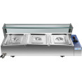 Bain Marie Commercial avec dessus en verre pare-haleine 3xGN1/2 | Adexa HBM23