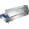Bain Marie Commercial avec dessus en verre pare-haleine 3xGN1/2 | Adexa HBM23