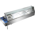 Bain Marie Commercial avec dessus en verre pare-haleine 4xGN1/2 | Adexa HBM24