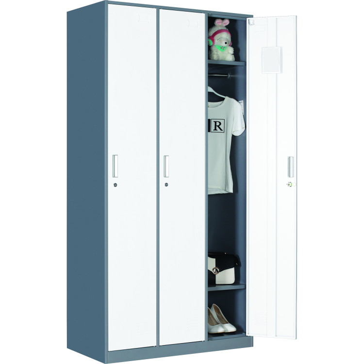 Casier commercial à 3 portes 900 x 450 x 1800 mm Gris-Blanc | Adexa HDGS03