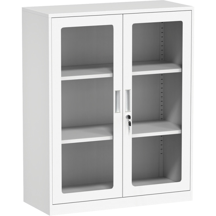 Armoire de classement professionnelle demi-hauteur avec porte vitrée 900 x 390 x 1130 mm blanche | Adexa HDWAB02 Armoire de classement professionnelle demi-hauteur avec porte vitrée 900 x 390 x 1130 mm blanche | Adexa HDWAB02