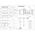 Armoire de rangement double professionnelle démontable en métal avec porte à position réglable, 2 étagères et 2 tiroirs, aspect bois gris foncé, 800 x 485 x 1800 mm | Adexa HDWCK05
