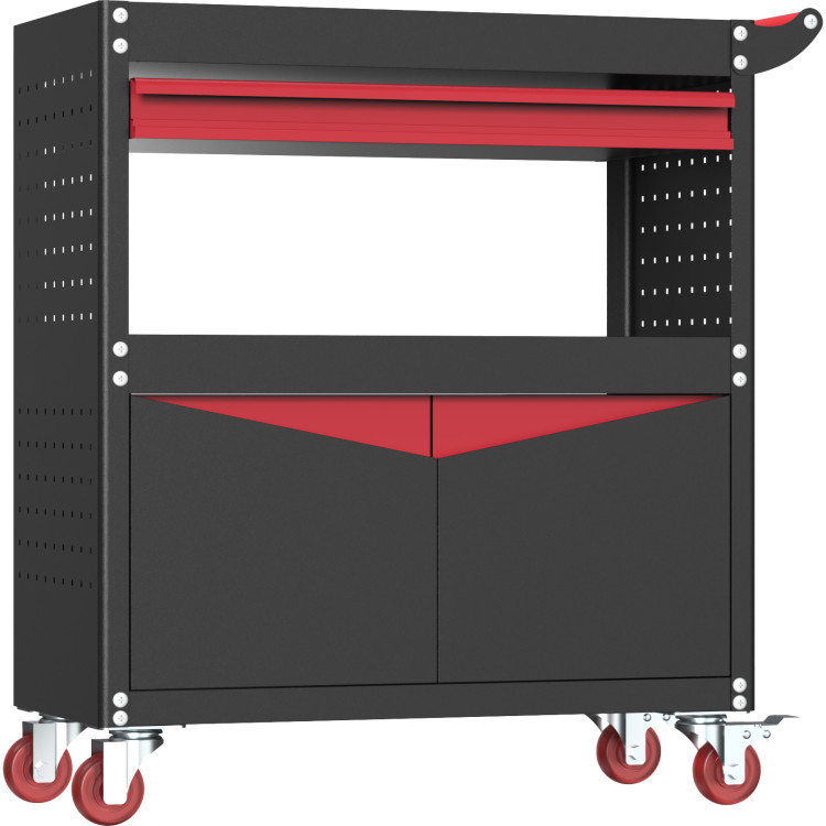 Armoire à outils mobile professionnelle avec tiroir et étagères de rangement 720 x 350 x 837 mm | Adexa HDWTC01