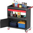 Armoire à outils mobile professionnelle avec tiroir et étagères de rangement 720 x 350 x 837 mm | Adexa HDWTC01
