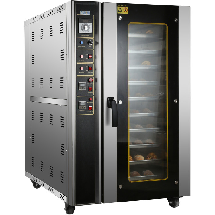 Four mixte à convection électrique professionnel pour boulangerie avec fonction d'humidité et 10 plaques 400 x 600 mm | Adexa HEA10C