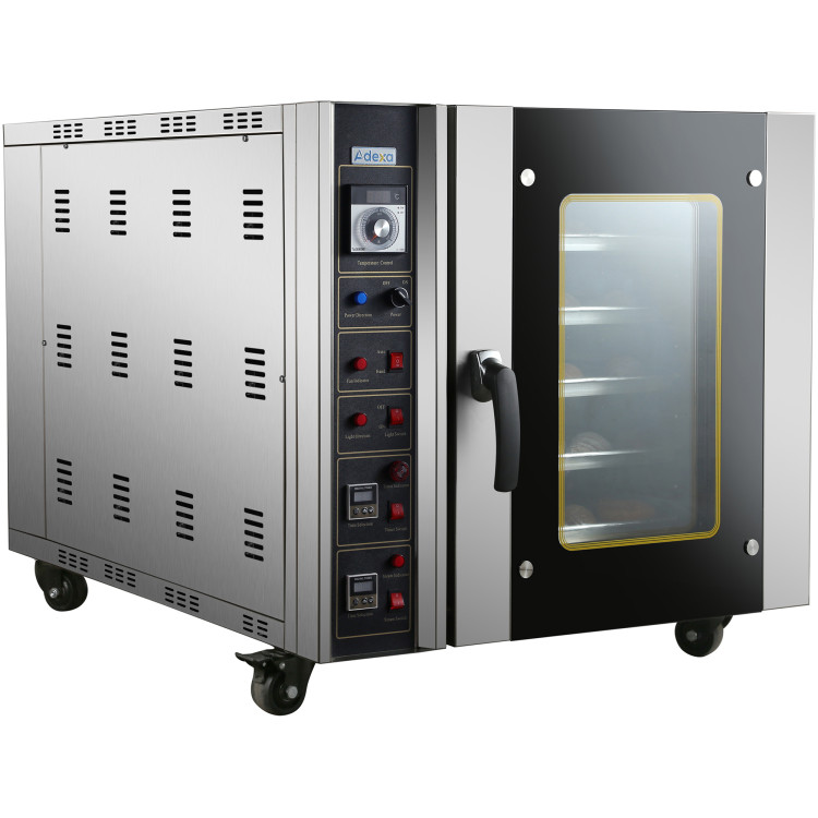 Four mixte à convection électrique professionnel pour boulangerie avec fonction d'humidité et 5 plaques 400 x 600 mm | Adexa HEA5C
