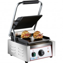 Grill de contact Panini robuste Nervuré/Lisse 1,8 kW | Adexa HEG811A