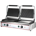 Gril de contact Panini Heavy Duty Twin XL Nervuré/Lisse 4,4 kW Double Zone | Adexa HEG813EA
