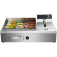 Plaque de cuisson et friteuse combinées professionnelles 760 x 630 x 460 mm 2,8 + 3 kW électriques | Adexa HEG908 Plaque de cuisson et friteuse combinées professionnelles 760 x 630 x 460 mm 2,8 + 3 kW électriques | Adexa HEG908