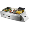 Plaque de cuisson et friteuse combinées professionnelles 760 x 630 x 460 mm 2,8 + 3 kW électriques | Adexa HEG908 Plaque de cuisson et friteuse combinées professionnelles 760 x 630 x 460 mm 2,8 + 3 kW électriques | Adexa HEG908