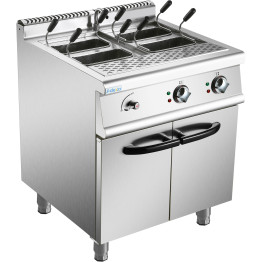 Cuiseur à pâtes professionnel électrique 30 litres 12 kW sur pied avec meuble sous-plat de 700 mm de profondeur | Adexa HEN715A
