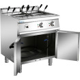 Cuiseur à pâtes professionnel électrique 30 litres 12 kW sur pied avec meuble sous-plat de 700 mm de profondeur | Adexa HEN715A