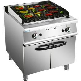Barbecue professionnel à gaz avec pierres de lave et socle meuble, 18 kW, profondeur 900 mm | Adexa HGL907 Barbecue professionnel à gaz avec pierres de lave et socle meuble, 18 kW, profondeur 900 mm | Adexa HGL907