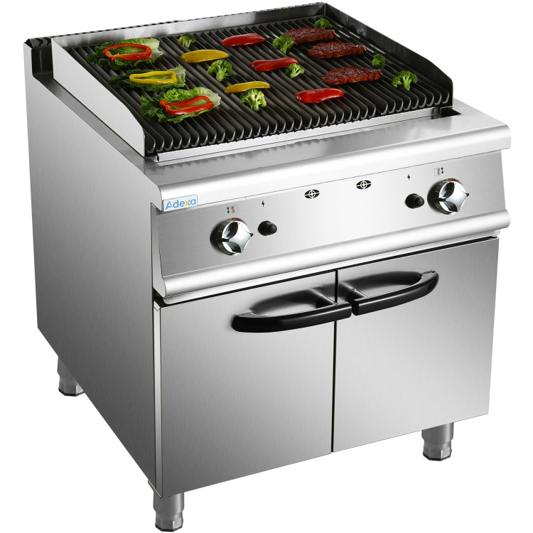 Barbecue professionnel à gaz avec pierres de lave et socle meuble, 14,4 kW, profondeur 700 mm | Adexa HGL707 Barbecue professionnel à gaz avec pierres de lave et socle meuble, 14,4 kW, profondeur 700 mm | Adexa HGL707