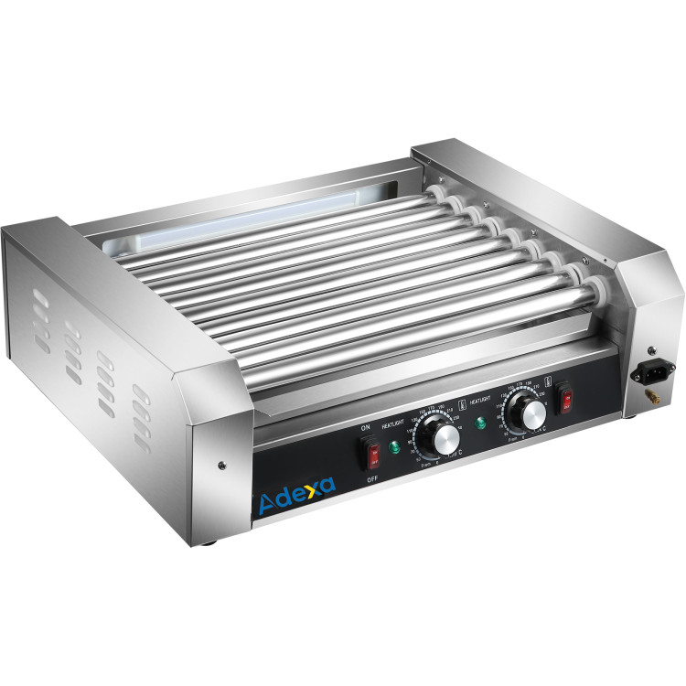 Grill à rouleaux pour hot dog professionnel 9 rouleaux | Adexa HHD09