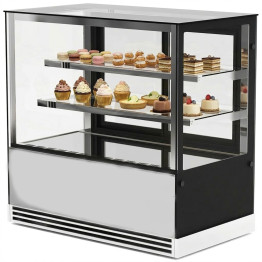 Vitrine à gâteaux 1000 mm, 2 étagères, noir et acier inoxydable | Adexa HL1000ER2 Vitrine à gâteaux 1000 mm, 2 étagères, noir et acier inoxydable | Adexa HL1000ER2