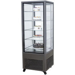 Vitrine réfrigérée verticale commerciale à 5 étagères en verre 675 x 695 x 1900 mm Noir | Adexa HNTK202BLACK