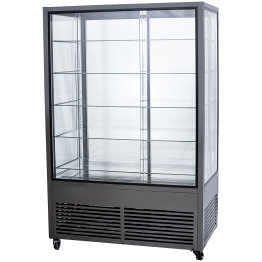 Vitrine réfrigérée verticale commerciale à 5 étagères en verre 1250 x 695 x 1900 mm Noir | Adexa HNTK204BLACK