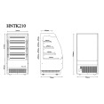 Vitrine réfrigérée verticale commerciale à 3 étagères en verre 700 x 740 x 1380 mm Noir | Adexa HNTK210BLACK