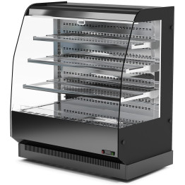 Vitrine réfrigérée verticale commerciale à 3 étagères en verre 1000 x 740 x 1380 mm Noir | Adexa HNTK212BLACK