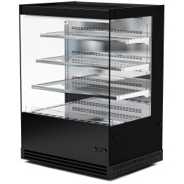 Vitrine réfrigérée verticale commerciale à 3 étagères en verre 1300 x 740 x 1380 mm Noir | Adexa HNTK220BLACK