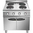 Cuisinière électrique professionnelle 4 brûleurs avec socle, 8 kW, profondeur 700 mm | Adexa HRQ712 Cuisinière électrique professionnelle 4 brûleurs avec socle, 8 kW, profondeur 700 mm | Adexa HRQ712