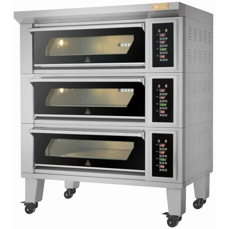 Four de boulangerie Électrique 3 chambres 6 plaques 400x600mm 400°C Commandes mécaniques 19,8kW 400V | Adexa HTD60KI