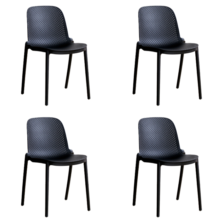 Chaise de salle à manger bistro en plastique noir pour intérieur et extérieur 440 x 545 x 815 mm | Adexa HYPP26BLACK Chaise de salle à manger bistro en plastique noir pour intérieur et extérieur 440 x 545 x 815 mm | Adexa HYPP26BLACK