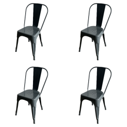 Chaise de bistrot vintage en métal, finition gris acier | Adexa HYX5031STEELGREY Chaise de bistrot vintage en métal, finition gris acier | Adexa HYX5031STEELGREY