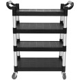Chariot utilitaire professionnel à 4 niveaux en polypropylène noir 1010 x 500 x 1260 mm | Adexa HZMCC5014