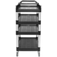 Chariot utilitaire professionnel à 4 niveaux en polypropylène noir 1010 x 500 x 1260 mm | Adexa HZMCC5014