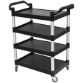Chariot utilitaire professionnel à 4 niveaux en polypropylène noir 1010 x 500 x 1260 mm | Adexa HZMCC5014