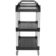 Chariot utilitaire professionnel à 3 niveaux en polypropylène noir 1010 x 500 x 980 mm | Adexa HZMCC501