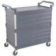 Chariot utilitaire commercial à 3 niveaux avec 3 panneaux latéraux, grand modèle gris 1010 x 500 x 980 mm | Adexa HZMCC506