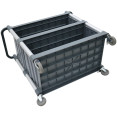 Chariot utilitaire commercial à 3 niveaux avec 3 panneaux latéraux, grand modèle gris 1010 x 500 x 980 mm | Adexa HZMCC506