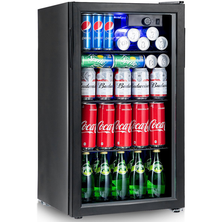 Refroidisseur de bouteilles commercial à porte vitrée 90 litres, commande mécanique, noir | Adexa JC90 Refroidisseur de bouteilles commercial à porte vitrée 90 litres, commande mécanique, noir | Adexa JC90