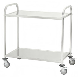 Chariot de service commercial à 2 niveaux en acier inoxydable 750×400×835 mm | Adexa JSN206