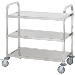 Chariot de service commercial à 3 niveaux en acier inoxydable 850×450×900 mm | Adexa JSN210