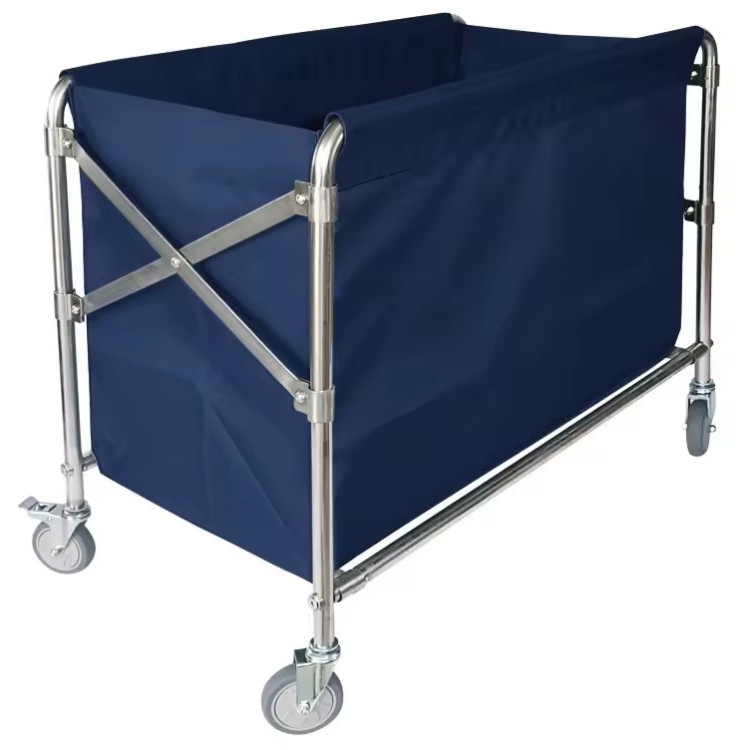 Chariot à linge pliable commercial en acier inoxydable 870×520×780 mm | Adexa JSN222