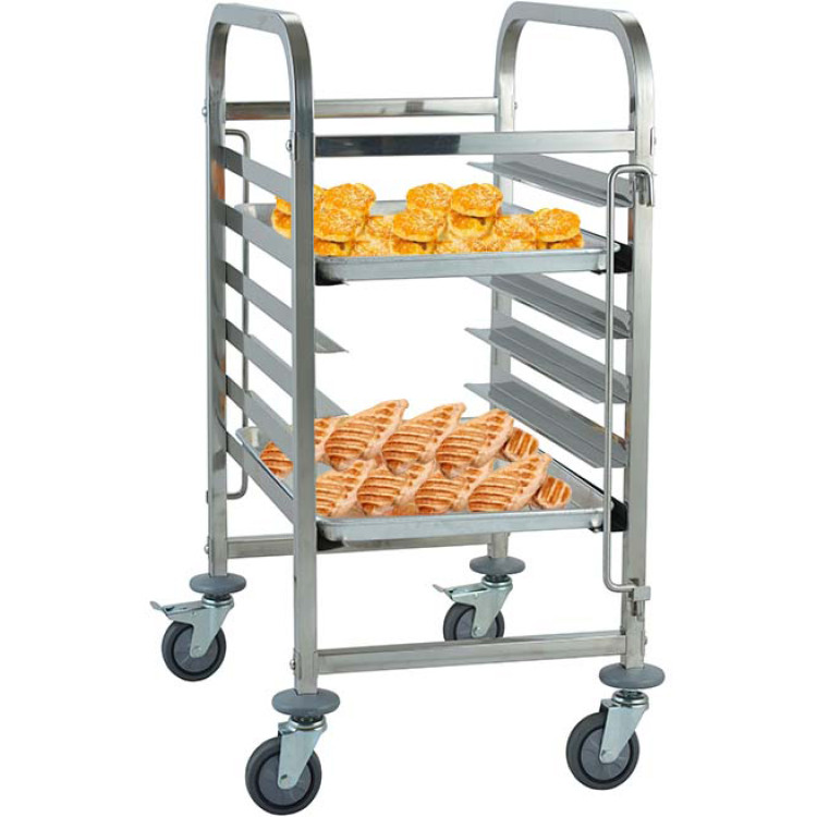 Chariot à étagères/plateaux/bacs en acier inoxydable pour boulangerie, 6 niveaux, 600 × 400 mm, 470 × 620 × 950 mm | Adexa JSN236 Chariot à étagères/plateaux/bacs en acier inoxydable pour boulangerie, 6 niveaux, 600 × 400 mm, 470 × 620 × 950 mm | Adexa JSN236