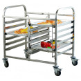 Chariot à double étagère/plateau/bac en acier inoxydable pour boulangerie 600×400 mm 6×2 niveaux 900×820×950 mm | Adexa JSN240 Chariot à double étagère/plateau/bac en acier inoxydable pour boulangerie 600×400 mm 6×2 niveaux 900×820×950 mm | Adexa JSN240
