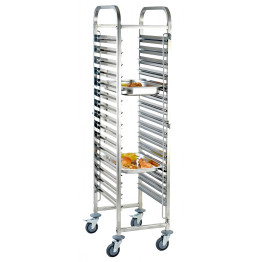 Chariot à bacs GN en acier inoxydable 1/1 GN 15 niveaux 380×550×1700 mm | Adexa JSN248