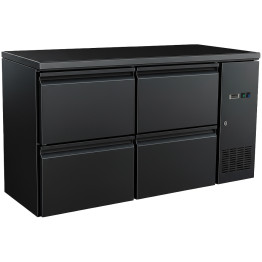 Réfrigérateur de bar à 4 tiroirs, qualité supérieure, 1462 × 515 × 860 mm, finition noire | Adexa JTA406 Réfrigérateur de bar à 4 tiroirs, qualité supérieure, 1462 × 515 × 860 mm, finition noire | Adexa JTA406