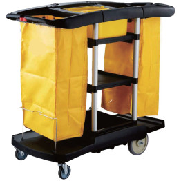 Chariot de nettoyage professionnel haute capacité pour agents d'entretien 1300×575×1115 mm | Adexa JWCCHD