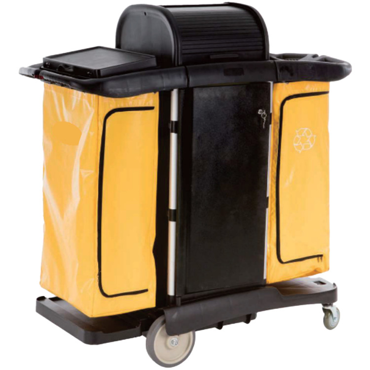 Chariot de nettoyage médical haute capacité pour professionnels de l'entretien ménager 1300×575×1320 mm | Adexa JWCCMS
