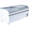 Congélateur vitré horizontal commercial de catégorie B, 700 litres, 2 portes vitrées, 6 étagères, 2000 x 757 x 858 mm, refroidissement ventilé | Adexa KOBE216 B 