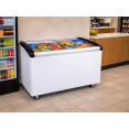 Congélateur vitré horizontal commercial avec paniers, 265 litres, 2 portes vitrées, ventilation, dimensions : 1000 x 650 x 910 mm | Adexa KOBE310