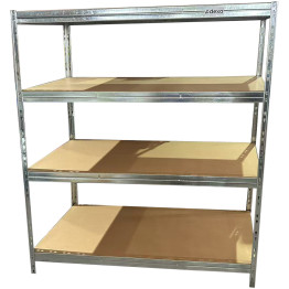 Rayonnage galvanisé robuste à 4 niveaux – 300 kg par étagère | Adexa KRT37